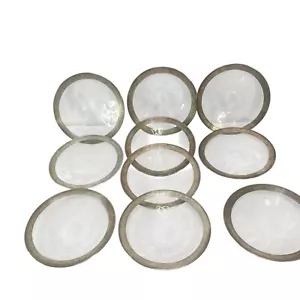 10 Tiffin Francescan Minton ? Piatti in vetro metallo bordato oro 6 5/8" dessert - Foto 1 di 12