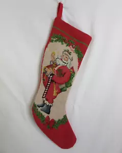 Imperial Elegance Vintage Nadelspitze Wolle Weihnachtsstrumpf Weihnachtsmann - Bild 1 von 7
