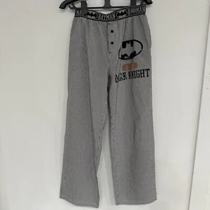 Batman Dark Knight Pajama Pants Mens Medium Black and White Striped All Cotton - Picture 1 of 20