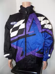 HJC Giacca Snowmobile (XL) Vintage Anni '90 Buffer Grafica Stella Inverno a Scacchi - Foto 1 di 11
