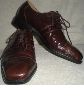 Zapatos de vestir GIORGIO BRUTINI colección privada cuero marrón estampado serpiente  - Imagen 1 de 9