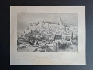 Antique (c.1845) print - Chateau de  Chinon - Loire - France - T Allom - Picture 1 of 2