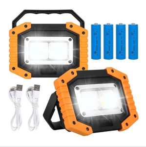 KAMEUN 2 Pack 30W LED Work Lights Rechargeable Outdoor Lights USB Battery Powere - Picture 1 of 7