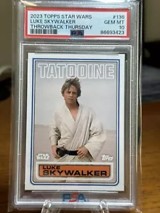 Luke Skywalker 2023 Topps Throwback giovedì Star Wars #136 PSA 10 POP 5 - Foto 1 di 2