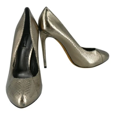 Zapatos de salón Dolce & Gabbana de cuero de serpiente metálico talla 38,5 Foto 1 de 4