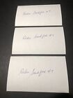 (Lot Of 3) Eddie Sandford Autographed Bruins Signed 3X5 Index Cards Lot A