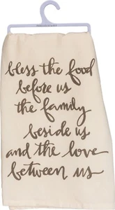 Bless The Food Before Us~Family Beside...~TEA TOWEL 28"~Hand/Kitchen/Dish/Cotton - Picture 1 of 1