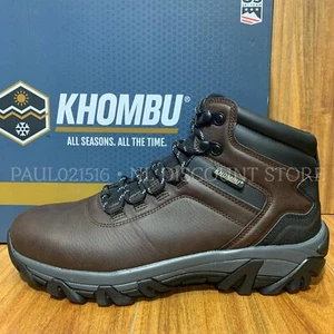 KHOMBU Men's Lincoln All Seasons Work Hiking Snow Boots ~ Brown/Black - Picture 1 of 6