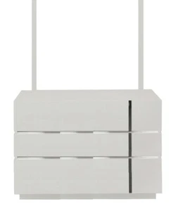 new Constructed Clifton Huge 6 Drawer Dresser Lowboy chest gloss White mirror - Picture 1 of 1