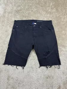 Divided H&M Men’s Size 34 Black Denim Distressed Button Fly Ribbed A795 - Picture 1 of 11