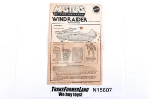 Wind Raider Instructions Vehicles Original Series Heman MOTU - Picture 1 of 2