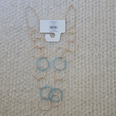Collar anillo mujer Banana Republic oro y azul claro talla única Foto 1 de 3