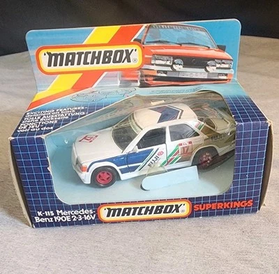 Matchbox Super Kings K115 Mercedes Benz 190e 2-3 16V Diecast Car Fuji Advertisin - Image 1 of 4