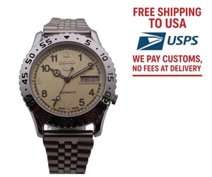 Vintage Seiko 5 Automatic Fix Bezel 7009A 17J D/D Japanische Herren Armbanduhr - Bild 1 von 10