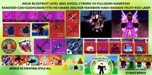 Blox Fruits | Ghoul - Cyborg V4 Full Gear | CDK + HS + TTK + GH + SHARK ANCHOR - Picture 1 of 1
