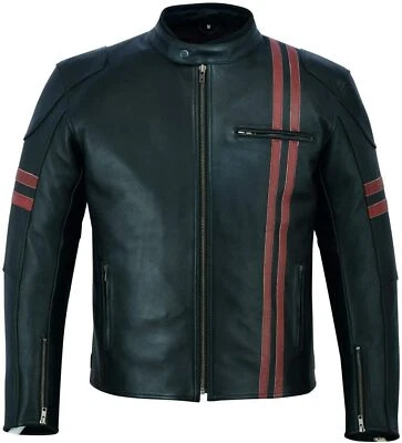 INFECTEDMOTOGP Mens Black Genuine Cowhide Leather Biker Motorbike Motorcycle Jacket CE Armour