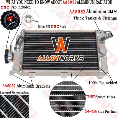 2 Row Aluminum Motor Cooling Radiator For 2008-2013 2012 KAWASAKI KLR650 KLR 650 Foto 1 de 4