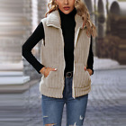 Women Jacket Vest Fluffy Waistcoat Soft Sleeveless Winter Warm Casual Ladies