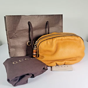 GUCCI Bolsa de Cuero Bambú Mostaza Accesorios - Imagen 1 de 13