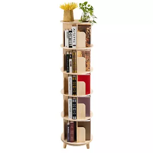360° Rotating Bookshelf Bookcase Storage Shelf Freestanding Display Rack Stand - Picture 1 of 36