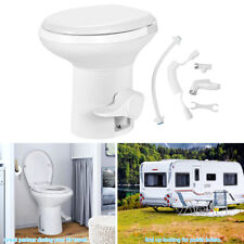 Portable RV Toilet Gravity Flush w/ Hand Sprayer for Outdoor Camping Travel