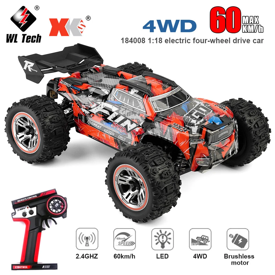 WLtoys XK 184008 1/18 60KM/H 4x4 Luces LED Todo Terreno 2.4G Camión RC RTF Coche Foto 1 de 4