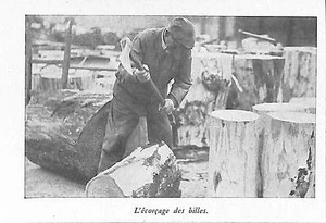 49 ANGERS MANUFACTURE ALLUMETTES ECORCAGE DES BILLES IMAGE 1943 PRINT - Picture 1 of 1