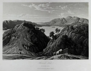 1819 Old Antique 19th Century Aquatint Keswick Lake Derwentwater Lowdore Scarce - Picture 1 of 2