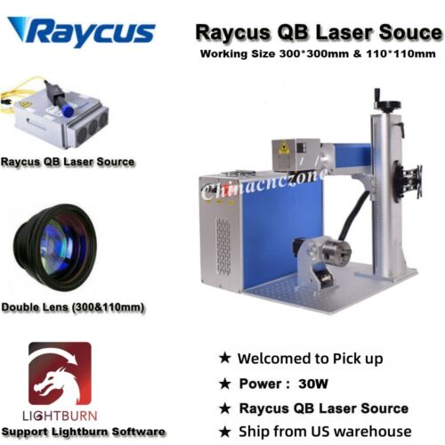 Raycus 30W QB 300*300mm/110*110mm Laser Fiber Marking Machine For Metal Steel US