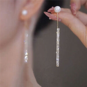 Boucles d'oreilles en gland perle délicate - mode femme avec éclat diamant entier