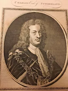 PRINT CHARLES EARL OF SUNDERLAND - Imagen 1 de 5