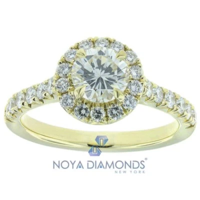 1.40 CARAT F SI1 GIA CERTIFIED ROUND BRILLIANT DIAMOND ENGAGEMENT RING 18K GOLD - Image 1 of 2