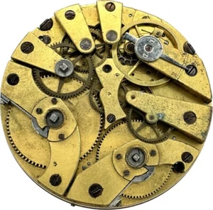 Antico Dead Beat Seconda Chiave Cilindro Carica Fuga Orologio da Tasca Movimento - Foto 1 di 3