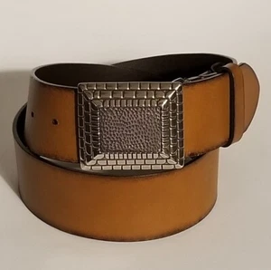 Cinturón ancho de cuero para mujer Chico marrón talla S hebilla grande - Imagen 1 de 11