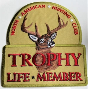 Vtg Life Member North American Hunting Club Trophy LG Back Patch Nos New 1990s - Picture 1 of 2