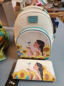 Loungefly Disney Pocahontas Sunflowers Wallet And Mini Backpack Set - Picture 1 of 4
