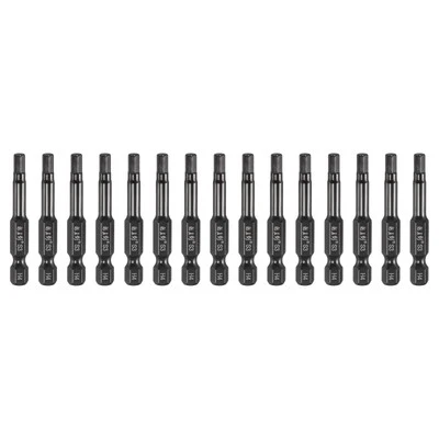 15pcs 4mm Metric Hex Head Wrench Drill Bit 50mm Length Magnetic Bits, Black - Image 1 of 4