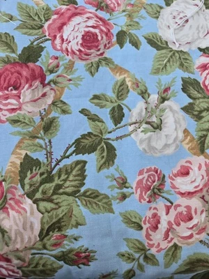 RARO Ralph Lauren Garden Rambler Rosa Blanco Floral Algodón Sarga Tela 6yds +  Foto 1 de 4