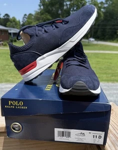 Polo Ralph Lauren TRKSTR 2001I-SK-LTL Navy Blue Suede/Mesh Size 11D - New Men’s - Picture 1 of 11
