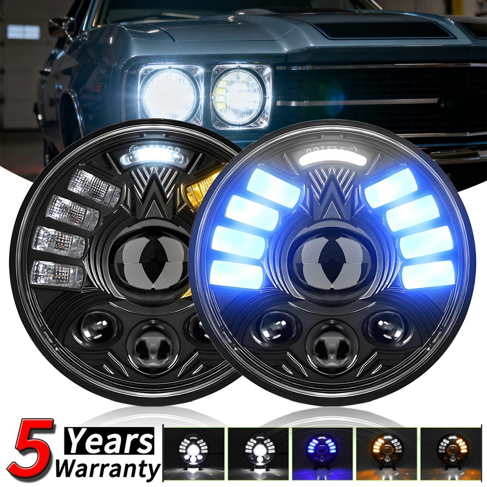 Faros LED de haz alto/bajo para Mercedes-Benz 280S 1975-1976 2 piezas 5 3/4" 5,75" Foto 1 de 4