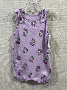 Nuevo conjunto tejido sin mangas floral púrpura talla 24 M Carters bebé niña - Imagen 1 de 7