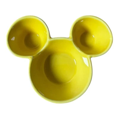 Disney Mickey Mouse Amarillo Cerámica Snack Dip Aperitivo Servir Baratija Plato 5.5" Foto 1 de 3