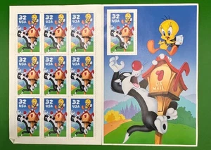 USPS Looney Tunes Bugs Bunny Full Sheet of 9 x 32 Cent Stamps - Picture 1 of 1