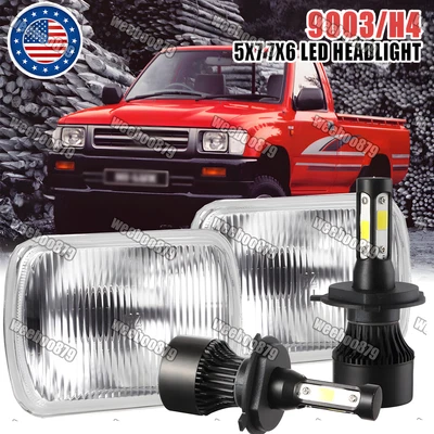 Par de faros LED 7x6" H4 Hi-Lo para camioneta Toyota Hilux 1988-1997 1982-1995 Foto 1 de 4