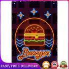 Vintage Neon Burger Retro Metal Plate Tin Sign Plaque Poster Wall Art for Bar AU