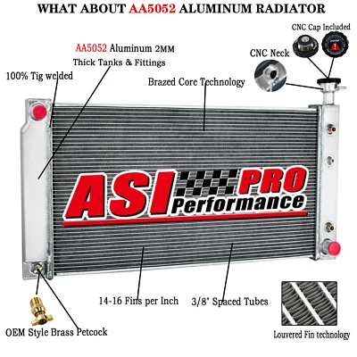 4 Rows  Radiator For 03 2004,05 Chevy Express 2500 1500 GMC Savana 4.3L 5.3L - Imagem 1 de 4