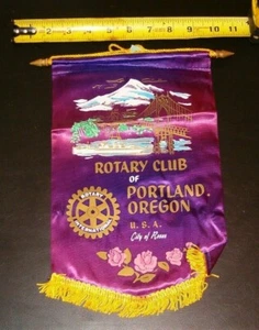 VINTAGE Rotary International Club Wand Banner Flagge PORTLAND OREGON - Bild 1 von 1