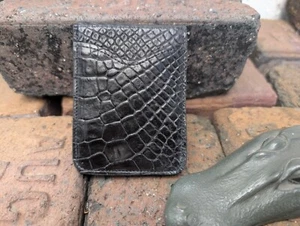 Wild Alligator Front Pocket Money Clip Wallet croc swamp leather hide JU21 - Picture 1 of 19