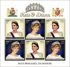 Kate & Diana Two Princesses One Diademe MNH Stamps 2023 Central African M/S