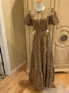 WAYF Plaza Cheetah Cut Out Tiered  Women's Maxi Dress Size L~NWT - Picture 1 of 5